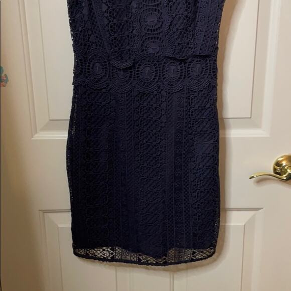 H&M navy sleeveless lace dress size 4 - Picture 6 of 10